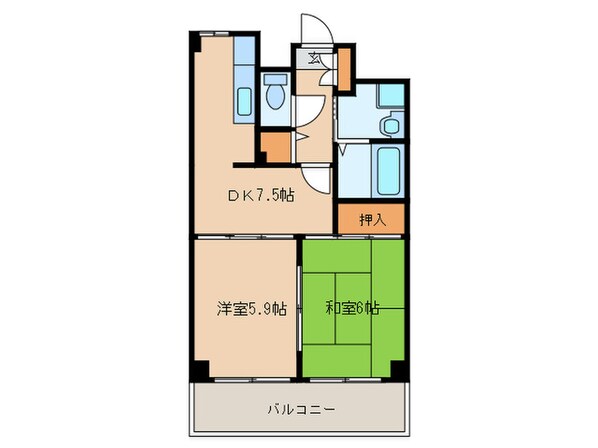 ｲﾄｰﾋﾟｱ紅葉舎金山ﾏﾝｼｮﾝ（302）の物件間取画像